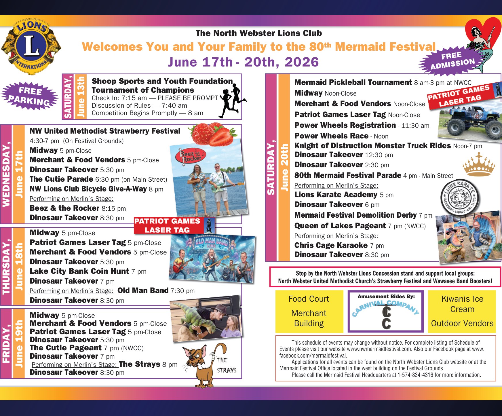 80th Mermaid Festival 2026 Schedule of Events